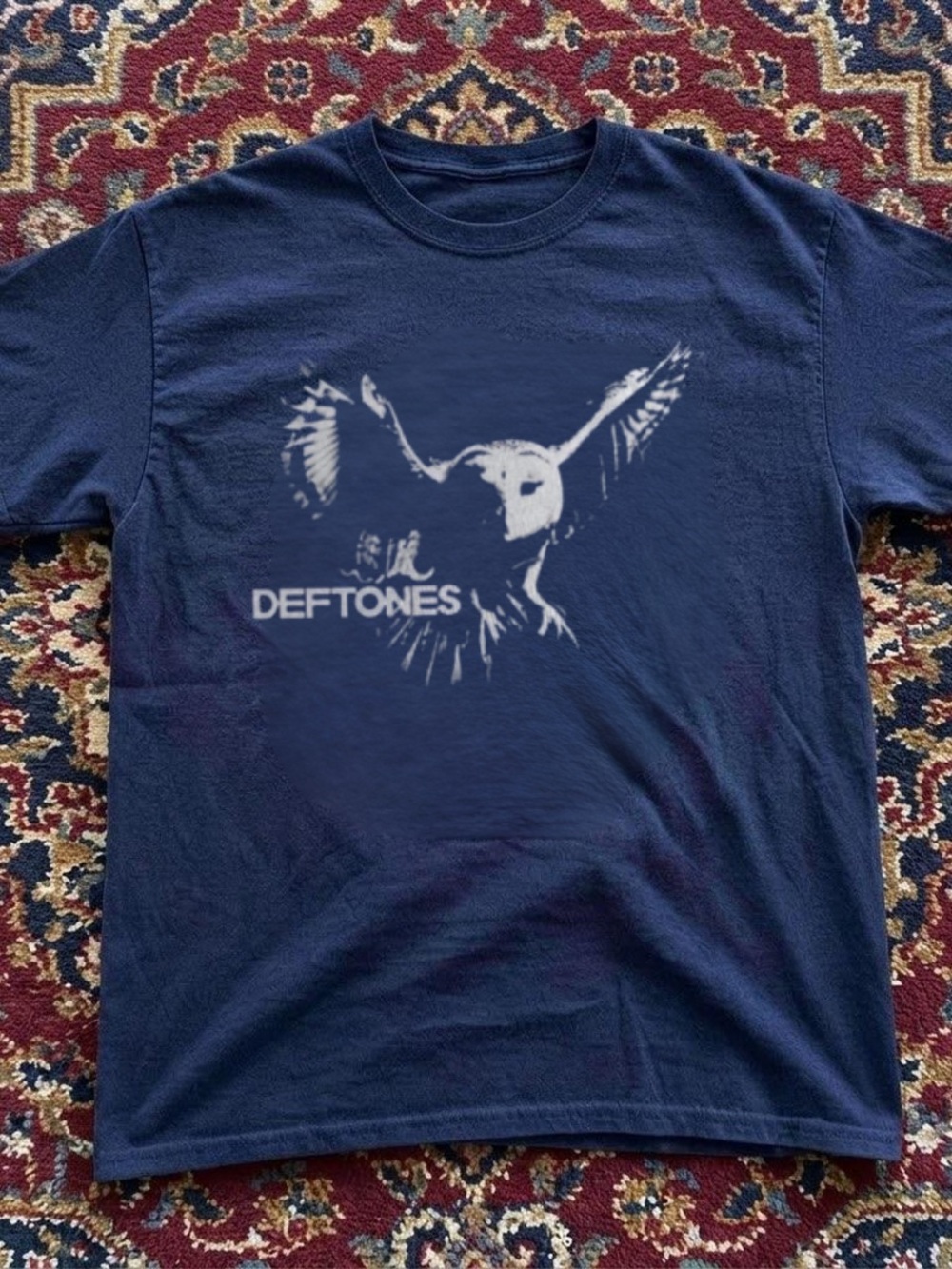 Gildan Navy Blue Deftones Owl Graphic Tee